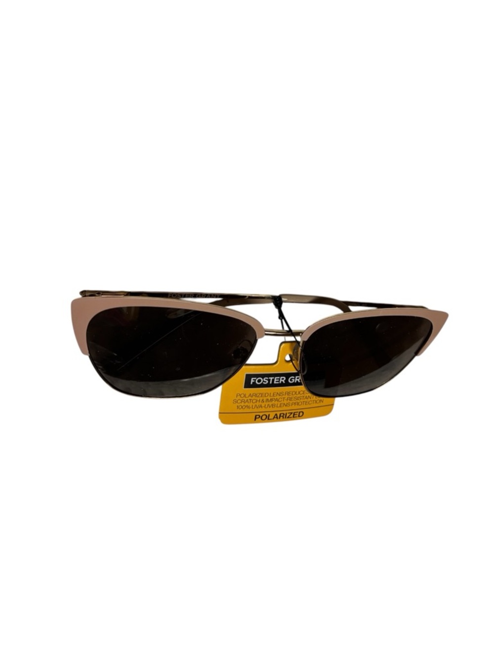 Foster Grant Polarized Gold Metal Cat-Eye Sunglasses with Brown Lenses - Picture 8 of 13